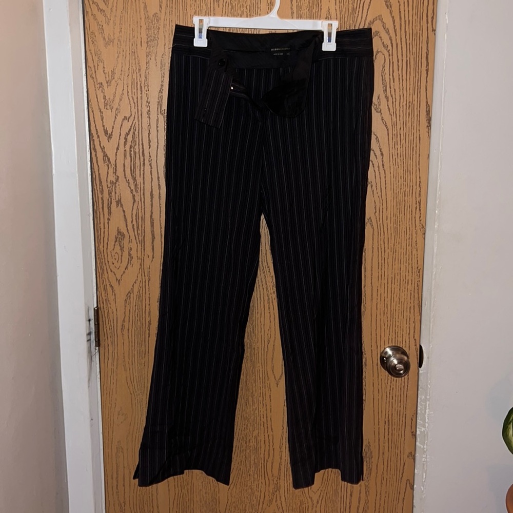 BCBG size 8 low rise flare pinstripe pants women’s